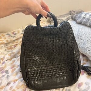 Chic Black Woven Backpack